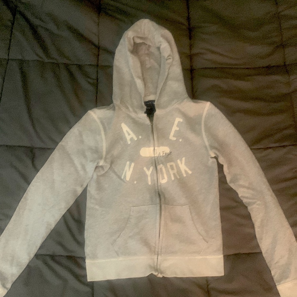American Eagle distressed zip up, XS
